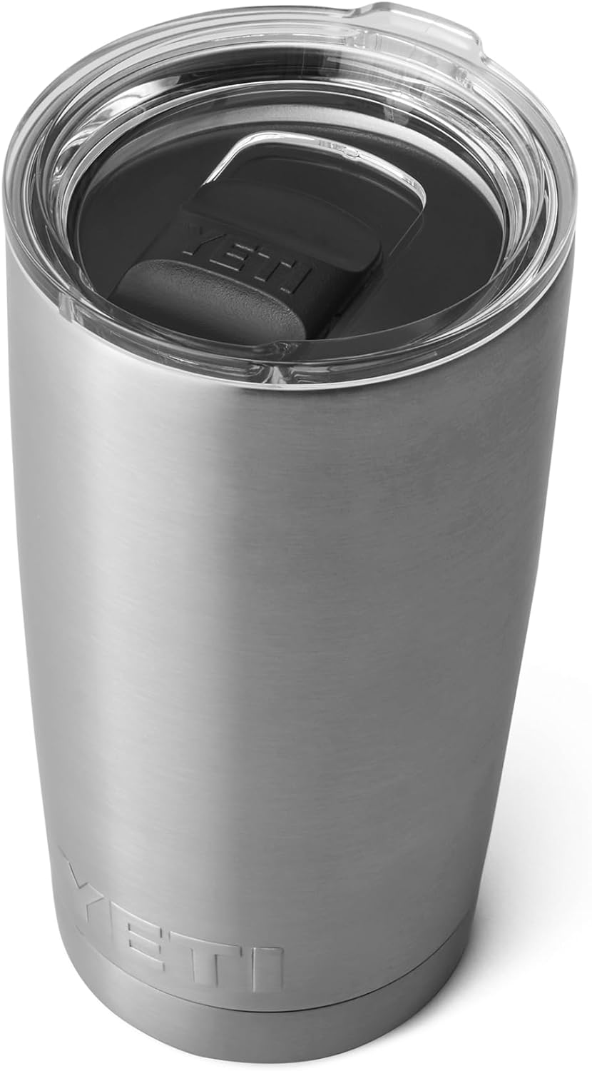 YETI Rambler Becher, 590 ml, Edelstahl, vakuumisoliert, mit MagSlider-Deckel Stainless Steel 20oz (5