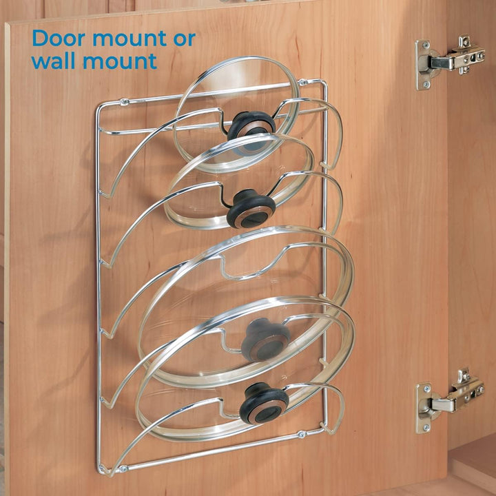 iDesign 48580EU Classico Topf- und Deckelhalter, 27.9 x 10.2 x 42.6 cm, chromfarben, steel, 6 Slot O