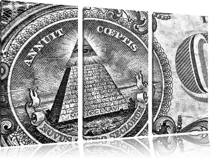 Pixxprint Illuminaten-Pyramide als Leinwandbild/Grösse: 3 Teilig (120x80 cm) cm/Wandbild/Kunstdruck/