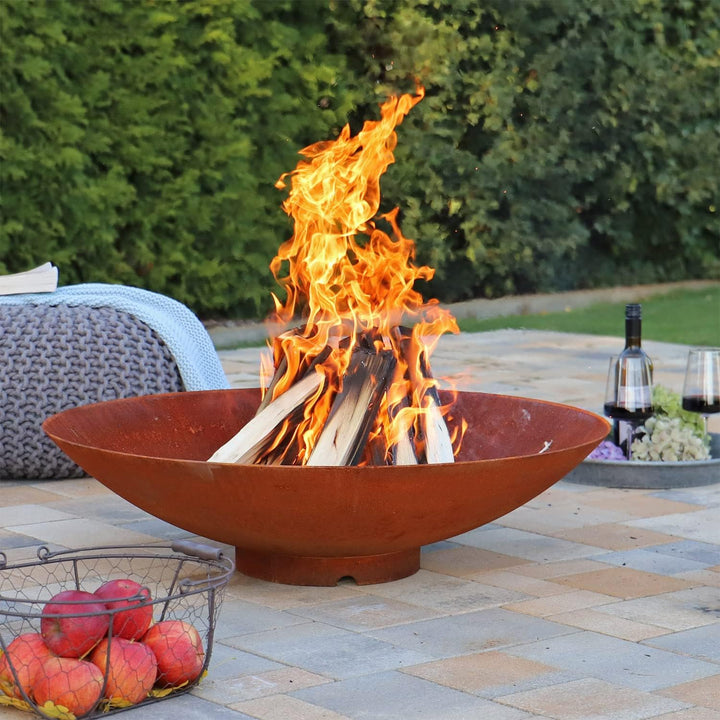 CLGarden 80cm Feuerschale robust aus 3mm Cortenstahl CFS80 Made in Germany Rost Schale Feuerstelle r