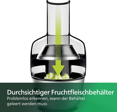 Philips Entsafter – 1100W, 2L, NutriU-Rezepte-App, XXL-Einfüllöffnung, QuickClean