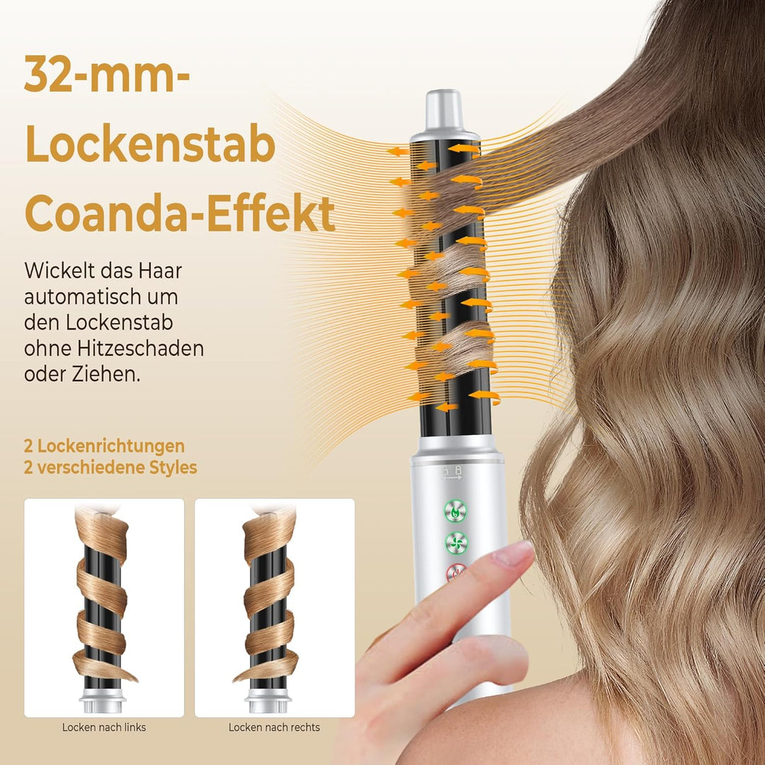 Hair Styler Set 7 in 1, OKWRAP Airstyler With 110000 U/Min Hochtouriger Motor Haartrockner Warmluftb