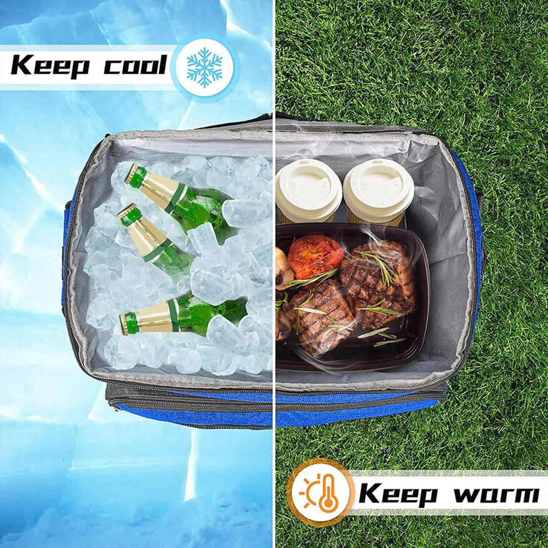 Kühltasche Mit Rollen Kühlbox Gross 40L Isolierbox Kühltasche Bierkasten Faltbar Lunchtasche for Pic