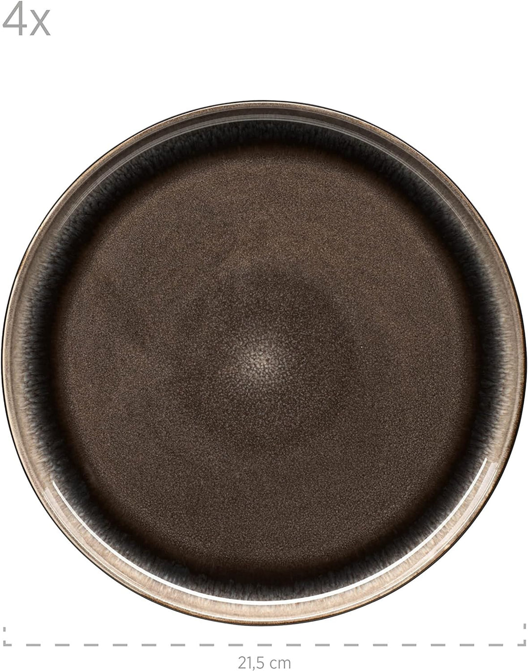 MÄSER Serie Niara, Modernes Dessertteller Set für 4 Personen in aufregendem Vintage Look, kleine Tel
