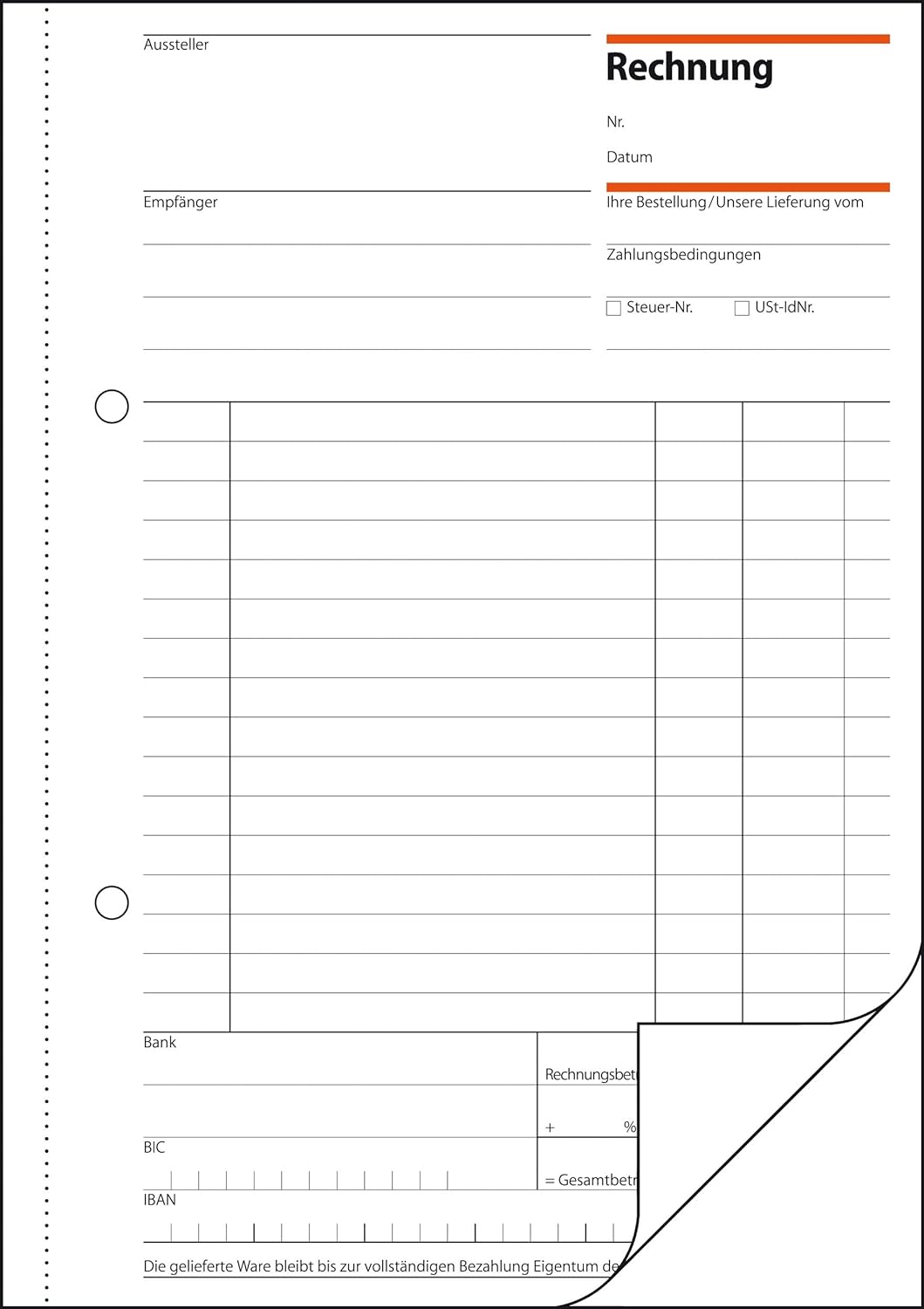 SIGEL RE525/10 Rechnungen A5, 2x50 Blatt, 10er Pack 10 Stück, 10 Stück
