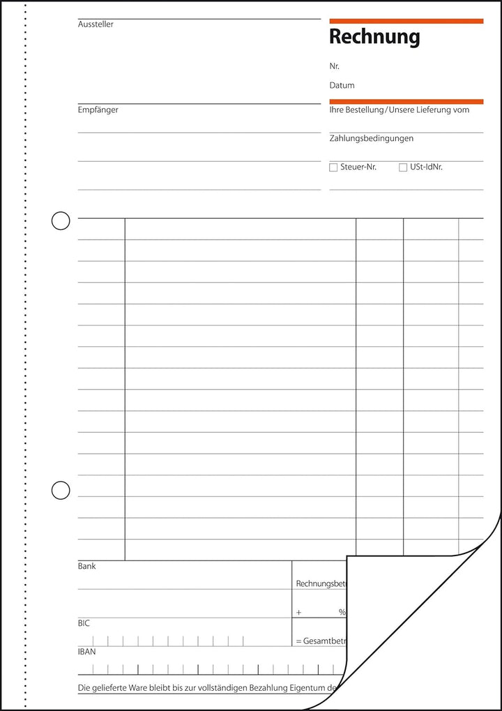 SIGEL RE525/10 Rechnungen A5, 2x50 Blatt, 10er Pack 10 Stück, 10 Stück