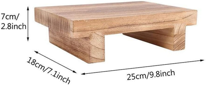 TEHAUX Holz-Tritthocker Fussstütze Kleiner Tragbarer Rechteckiger Holz-Nachttisch-Fussstützenhocker
