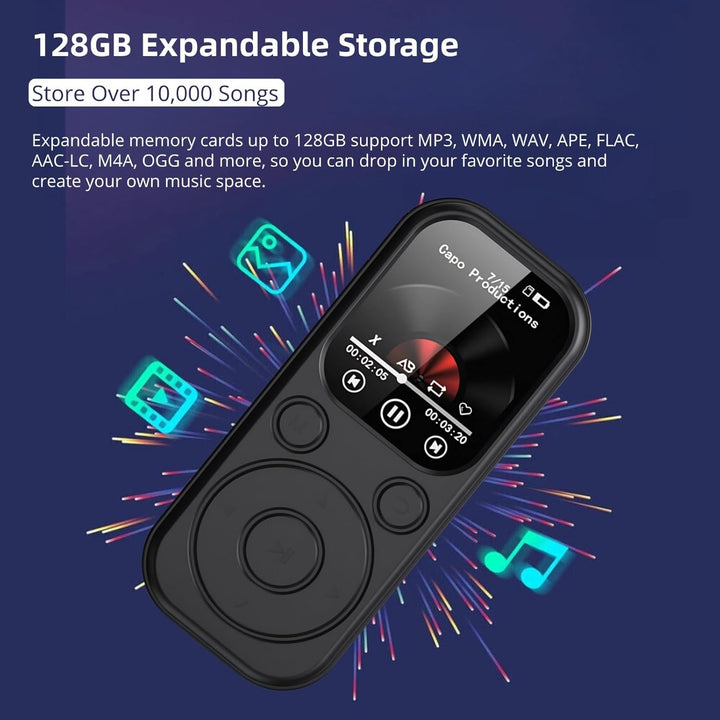 2025 Neuer MP3 -Player mit Bluetooth, HiFi Sound Tragbarer Musikplayer mit 2,01 -Zoll -IPS -Bildschi