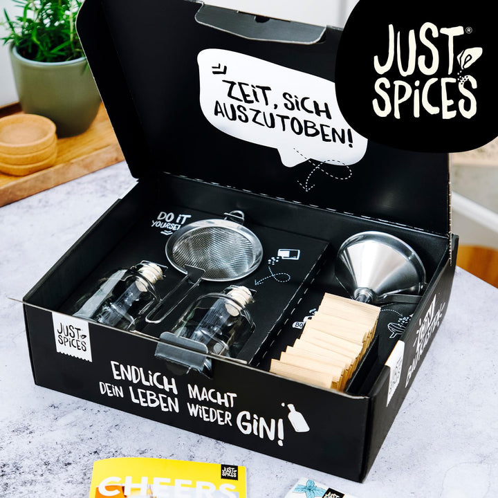 Just Spices Gin Set I Gin selber machen - 15 Hochwertige Botanicals und Gewürze + Rezepte I Geschenk