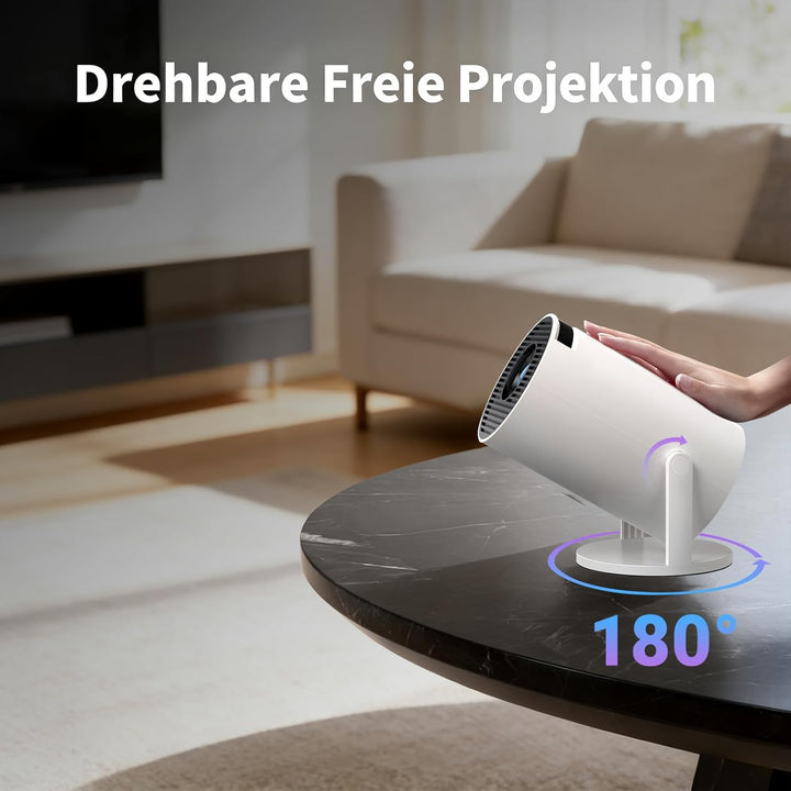 Mini Beamer,4K 1080P Smart Beamer,Projektor Tragbarer mit WiFi 6 und Bluetooth 5.4,Auto Trapezkorrek