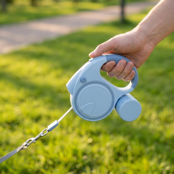Hundeleine mit LED 5m, Rollleine für Hunde bis 10-25kg, Hundeleine Ausziehbar mit rutschfest Griff,