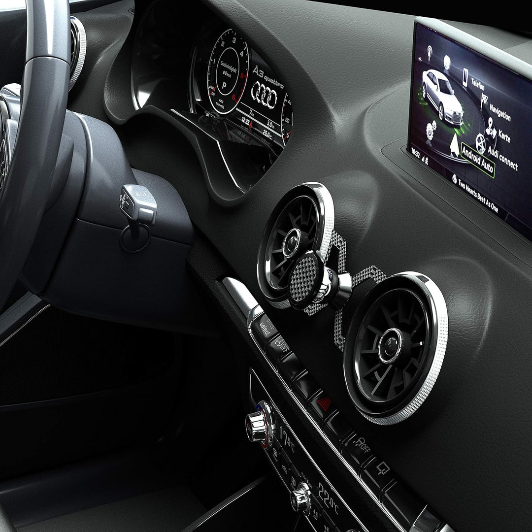 magnetische Handyhalterung kompatibel mit Audi A3/S3/RS3 aus echter Carbonfaser | Universelle Halter