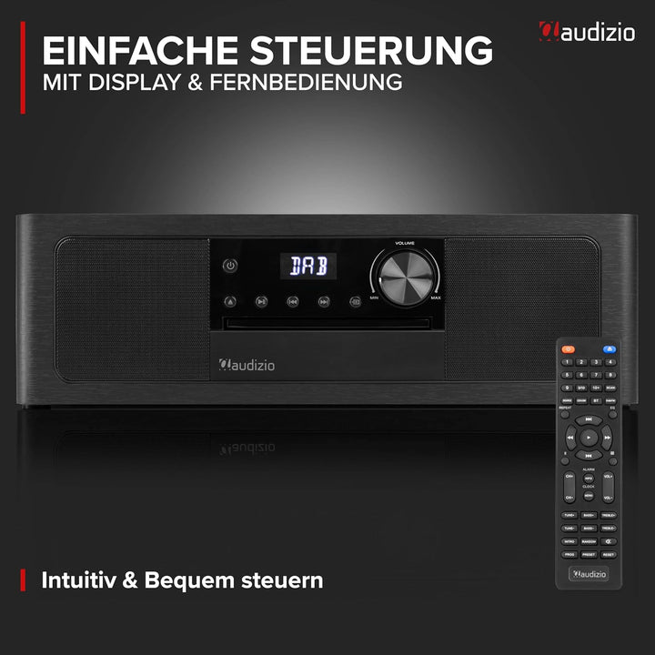 Audizio Lunata - DAB Radio mit CD Player, 100W Stereoanlage mit CD & Bluetooth 5.3 - Musikanlage mit
