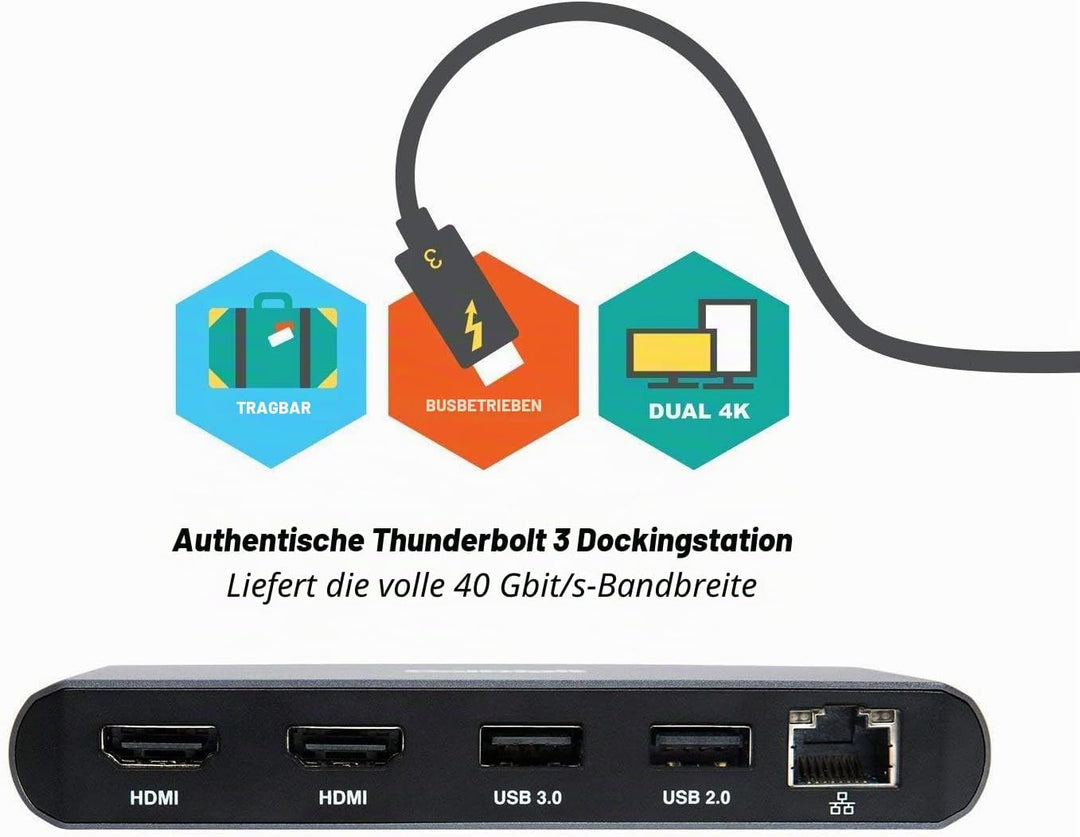 CalDigit Thunderbolt 3 Mini Dock (HDMI 2.0)- Portable, busgesteuert, 40Gbs, Dual 4K @ 60Hz, USB 3.0