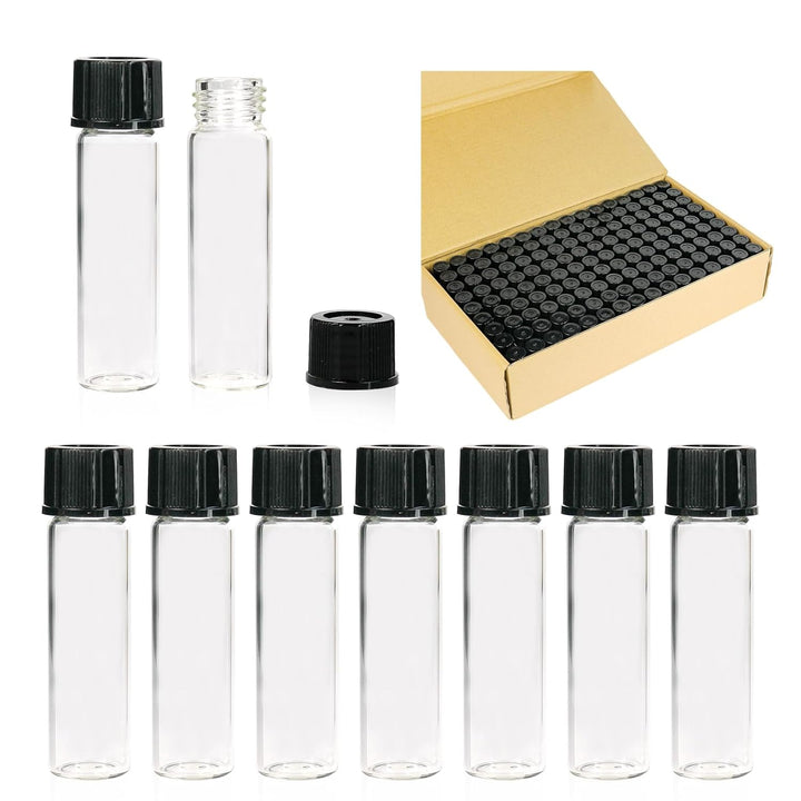 ALWSCI 144 Stücke 8ml Glasfläschchen Probe Klarglas Fläschchen, Probenahme Glasflaschen mit Schraubv