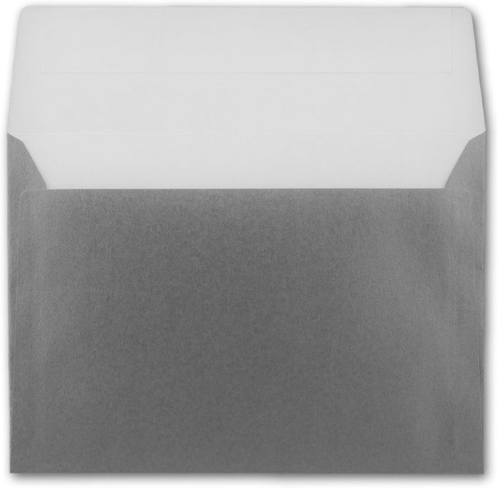 700x Briefumschläge DIN C5 Silber Metallic - 16,2 x 22,9 cm - Haftklebung - glänzende Kuverts für gr