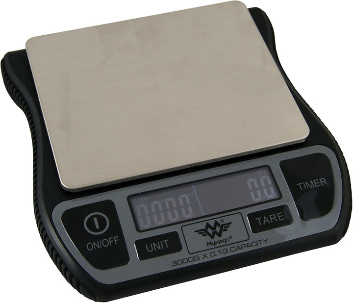 My Weigh Barista Waage Wasserfeste Küchenwaage mit Timer & USB wiederaufladbar 3000 g x 0,1 g
