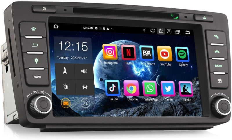 Erisin 8-Kern 4GB RAM 64GB ROM Android 12 Autoradio Bluetooth mit GPS Navi Für Skoda Octavia Yeti Ra