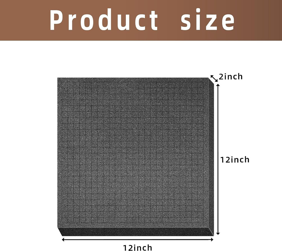 4 Stück 300 x 300 x 50 mm Rasterschaumstoff Würfelschaum, Werkzeugkoffer, Kamerakoffer Schaumstoff,K