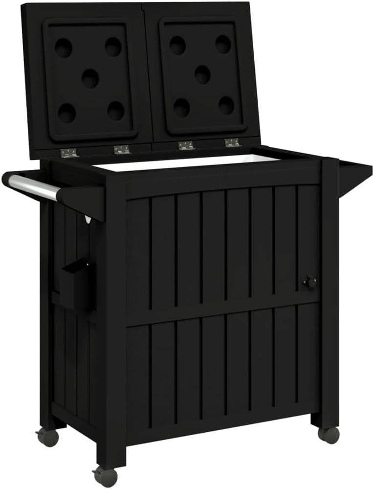 vidaXL 3 in 1 Servierwagen, Rollwagen für den Aussenbereich, Getränkewagen mit Stauraum 1 Ablage 1 K