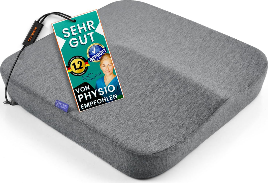 DYNMC you Ergonomisches Sitzkissen Bürostuhl - Mittelhart H3 - Test SEHR GUT - [MIT PHYSIOTHERAPEUTE
