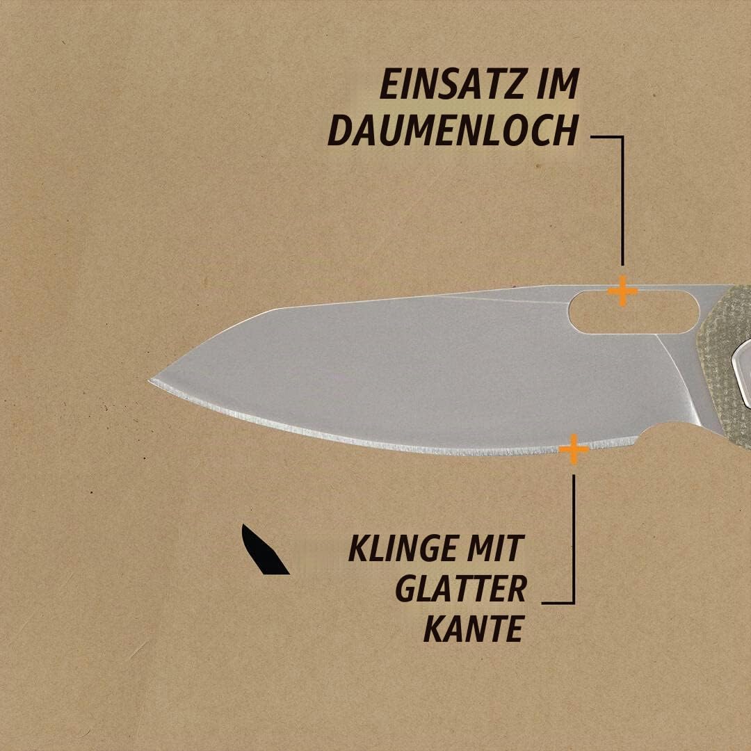 Gerber Taschenmesser mit Gürtelclip, Slimsada, Mit Micarta Griffschale und B.O.S.S. TECH Kugellager,