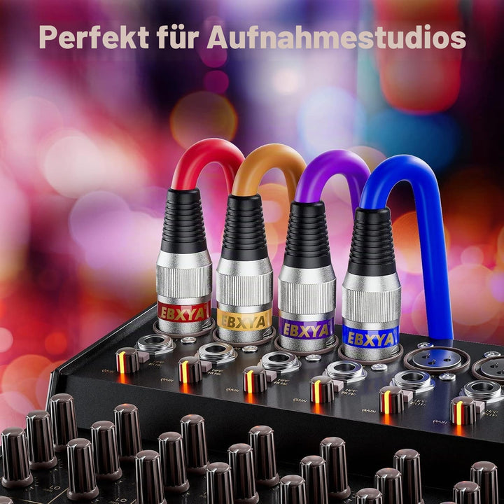 EBXYA XLR Kabel 2-Pack 15M - Symmetrisches Mikrofonkabel & DMX512 Patchkabel - Je 15m Stecker auf Bu