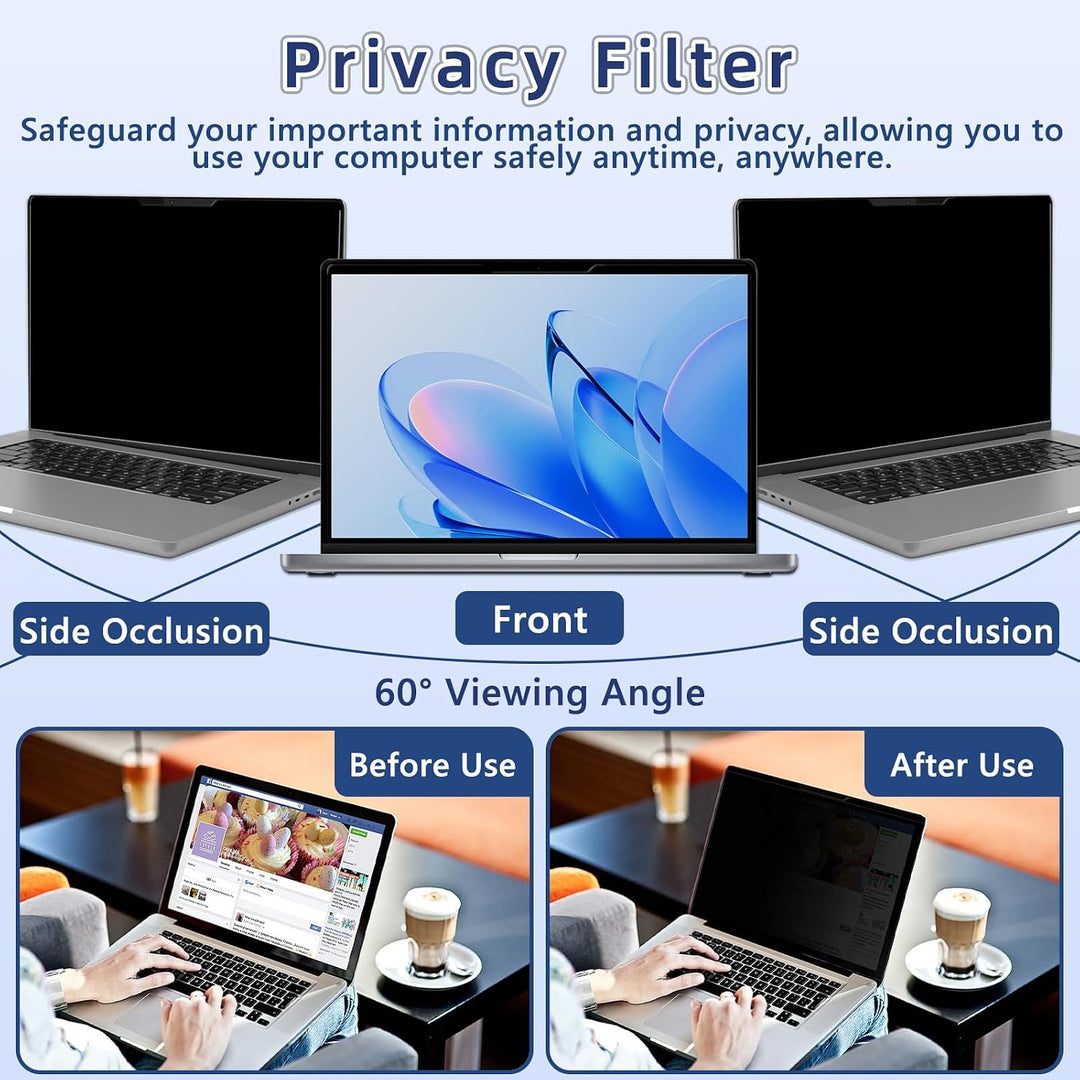 Blickschutzfilter für Laptop 13.3 Zoll, [Magnetisch] Displayschutzfolie für Lenovo Hp Dell Acer Asus