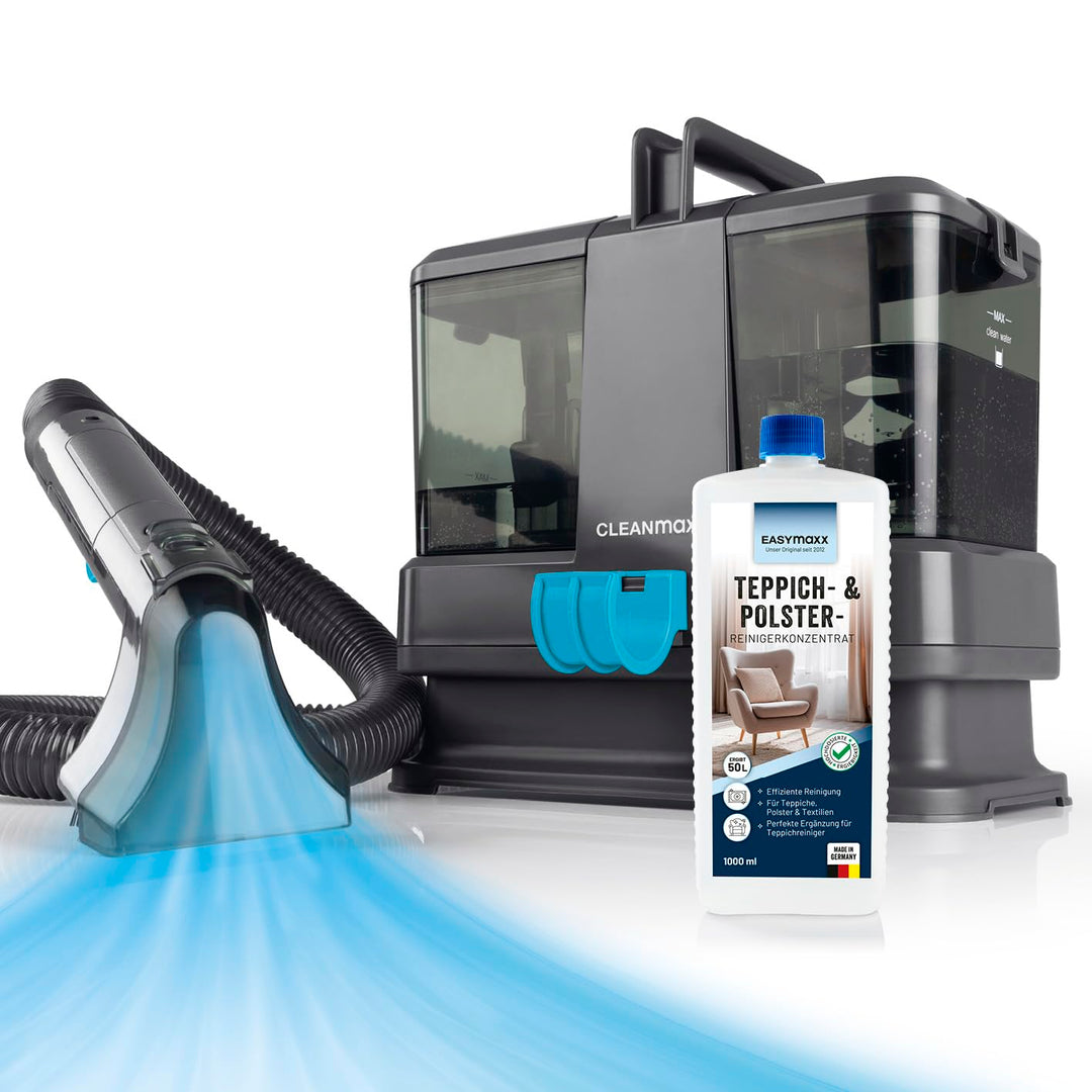 CLEANmaxx Kompakt Polsterreiniger Gerät 330W | kompakter Waschsauger mit 2 Düsen | für Sofa Auto Tep