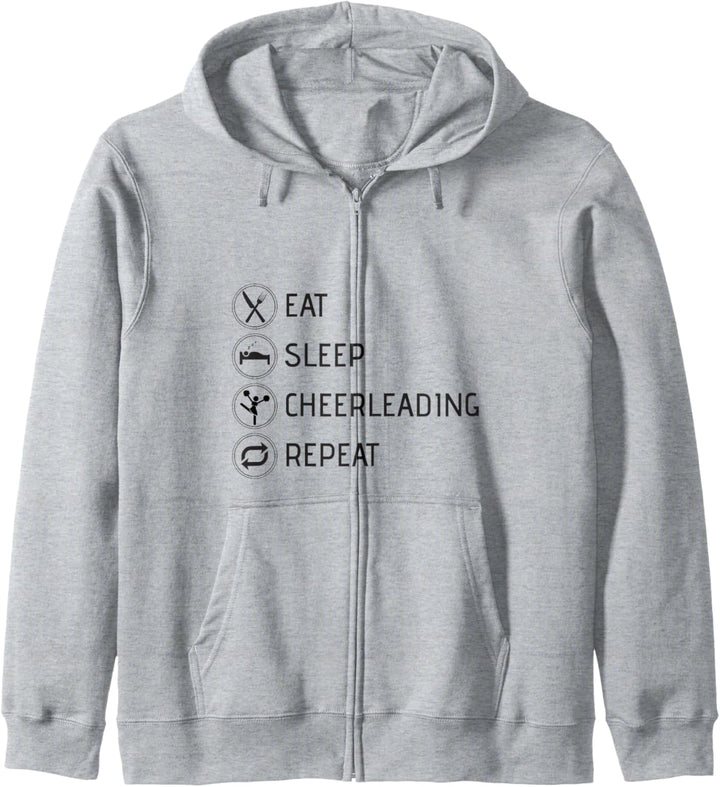 Eat Sleep Cheerleading Repeat Cheerleader Geschenk Kapuzenjacke