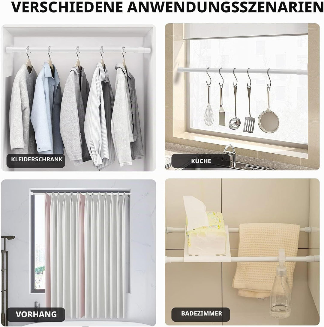 Feligio 2 Stück Duschstange Ohne Bohren, Spannstange Teleskopstange, Vorhangstange Klemmstange für G