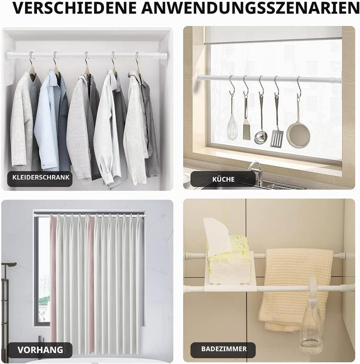 Feligio 2 Stück Duschstange Ohne Bohren, Spannstange Teleskopstange, Vorhangstange Klemmstange für G