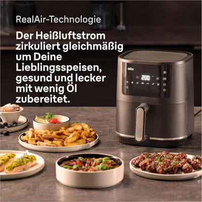 Braun Heissluftfritteuse MultiFry 3 HF 3030, 4,3 L, 1500W, digitale Temperaturregelung, 80-200°C, Ti