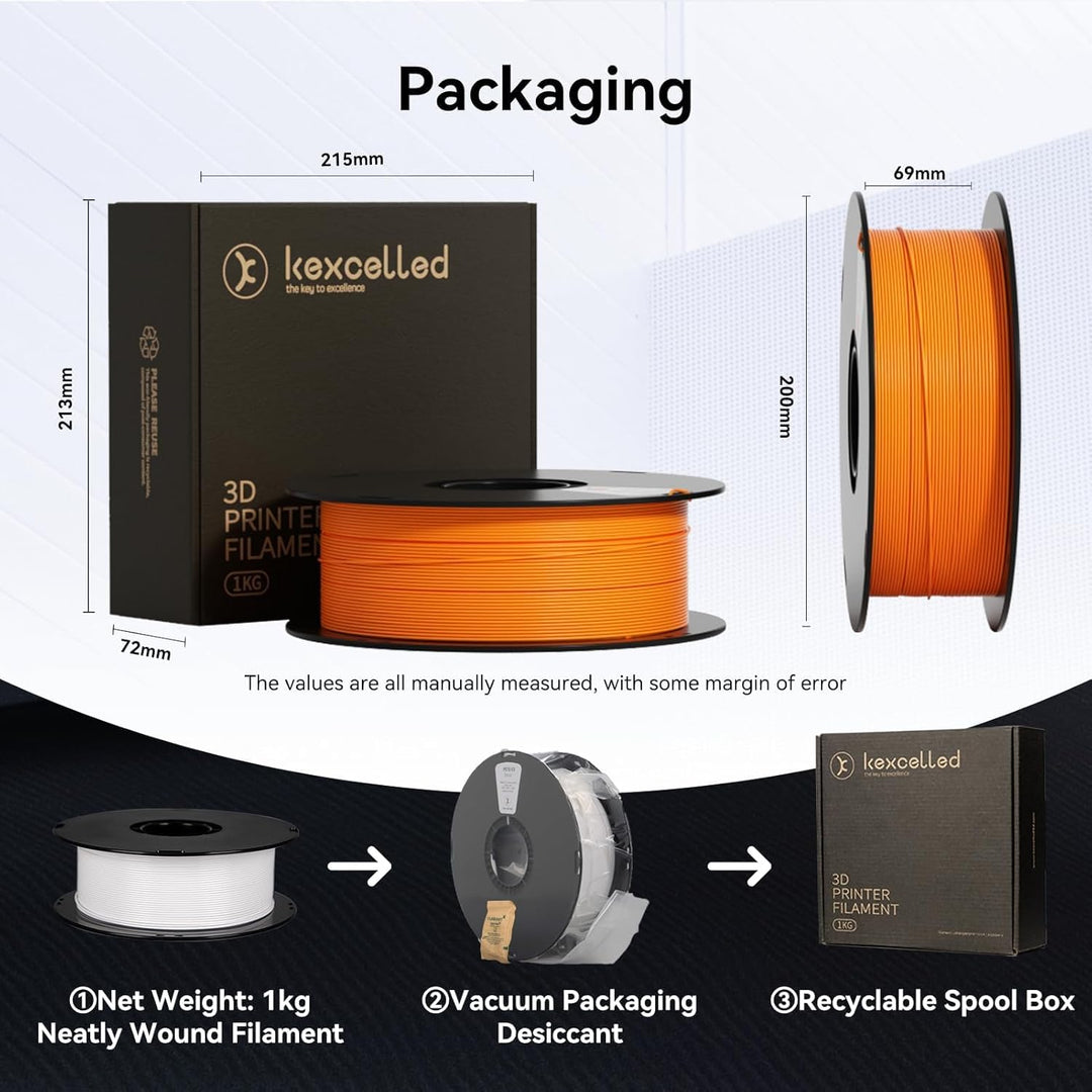 kexcelled PLA Braun Filament 1,75mm Zähigkeit Erhöhen Hochpräzises Lebendige Farben 1kg Spule 3D Dru