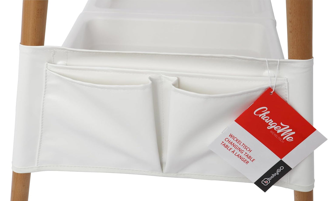 babyGO ChangMe moderner Wickeltisch aus Buchenholz - Perfekte Babyzimmer Ausstattung für bequemen Wi
