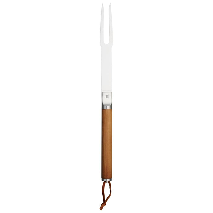 Fiskars Norden Grill Chef Grillgabel, Ideal für die Verwendung im Freien, Edelstahl/Birkenholz, Läng
