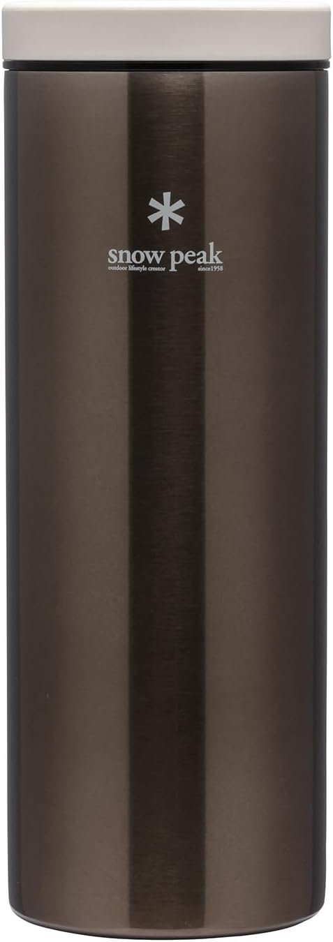 Snow Peak Kanpai Trinkflasche, 500 ml, Dunkelsilber, vakuumisolierte doppelwandige Trinkflasche aus