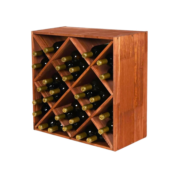PROREGAL Modulares Weinregal VINCELLAR MOD | HxBxT 60x60x30cm | Rauten Modul für 30 Flaschen | Massi