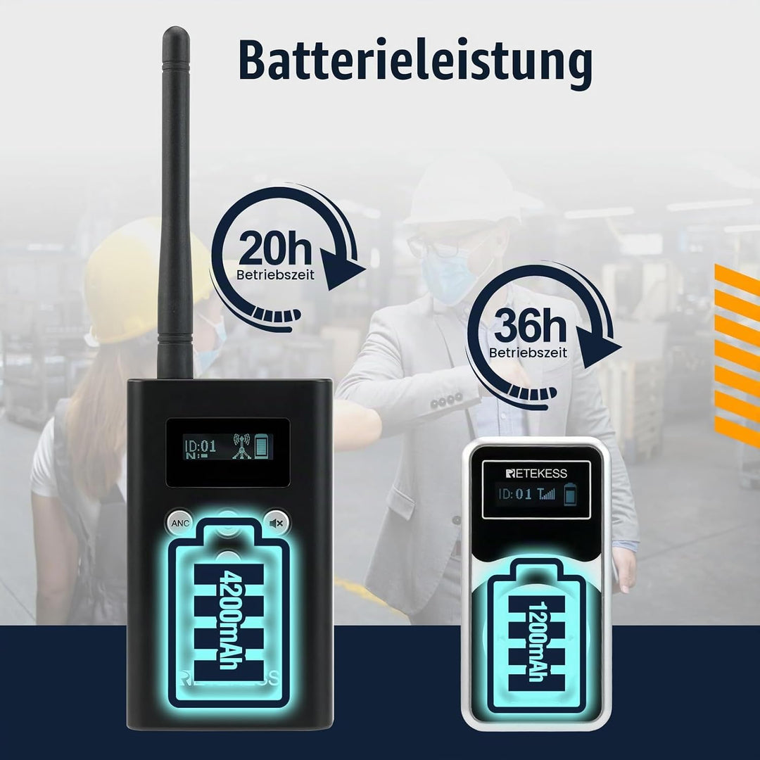 Retekess T130P (T130 3rd) Kabelloses Tour Guide System-Headsets, Verbesserte Geräuschreduzierung, 16