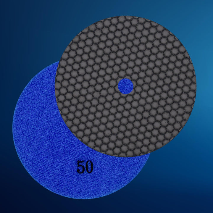 Diamant-Schleifpad Set trocken von EDW 125mm Körnung 50 100 Klettaufnahme für Naturstein Granit Fein