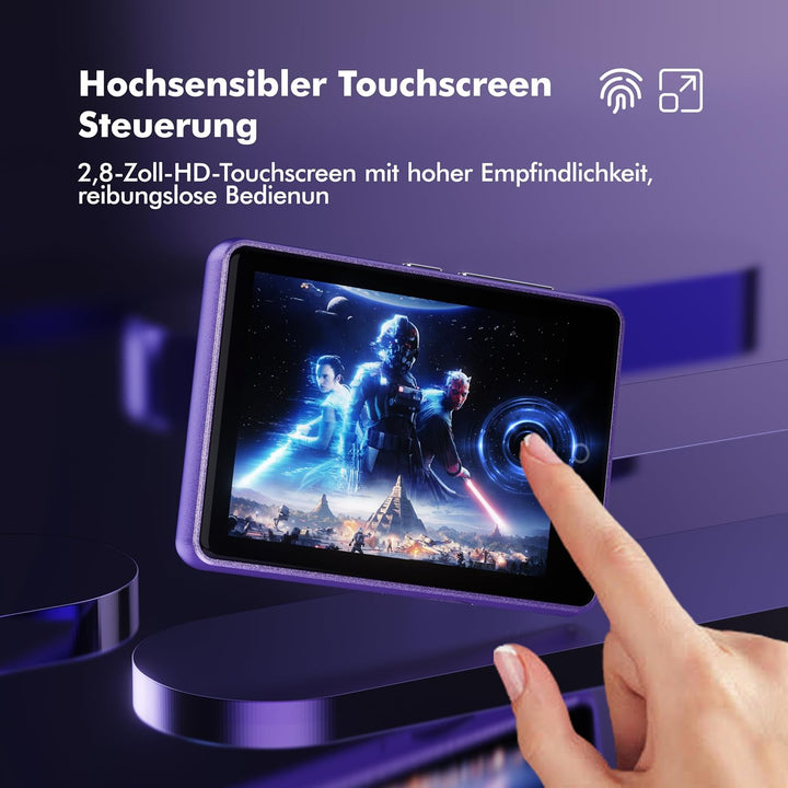 32GB MP3 Player mit Bluetooth 5.3, tragbarer MP3-Player mit Lautsprecher | für Kinder HiFi-Klangqual