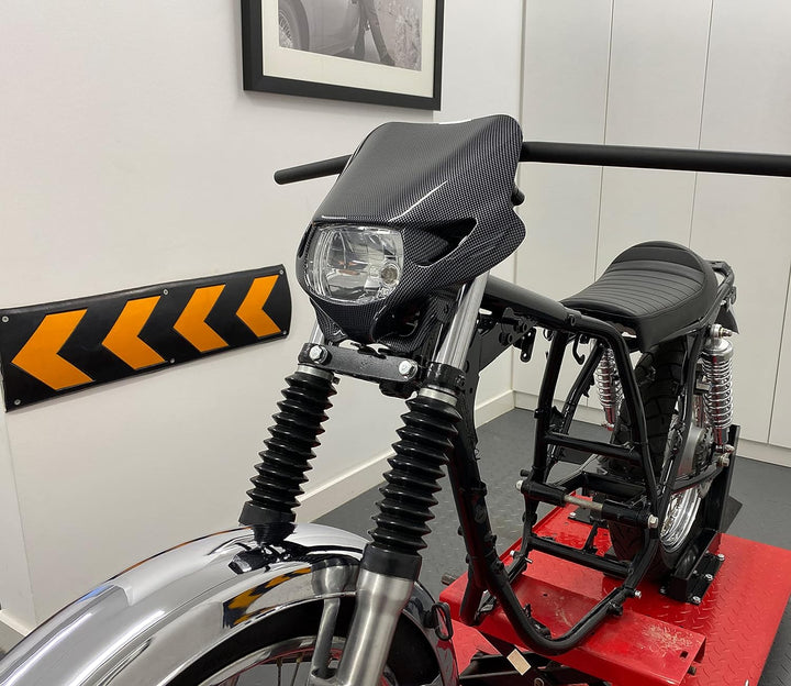 Universal 12V/35W Motocross Scheinwerfer für Alle Motocross & Enduro Motorräder Kohlefaser Farbe