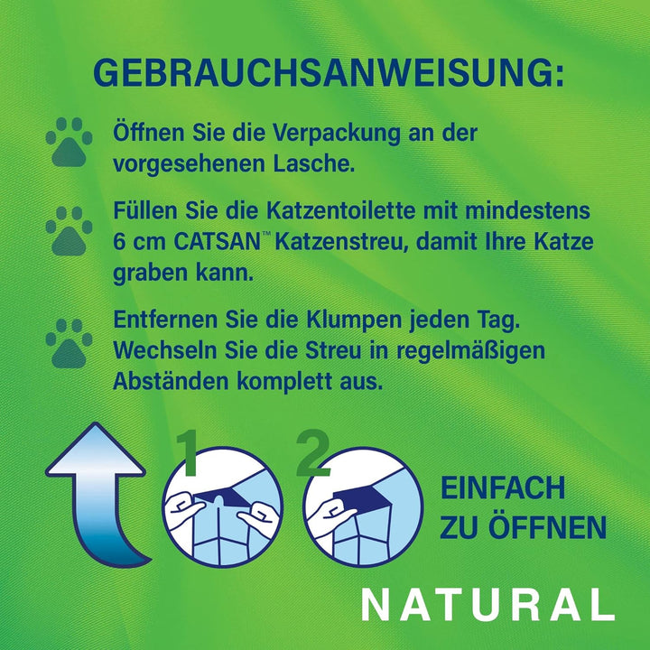 Catsan Natural Kompostierbare Klumpstreu für Katzen, 20 Liter (1 Beutel) – Katzenstreu 100 Prozent B