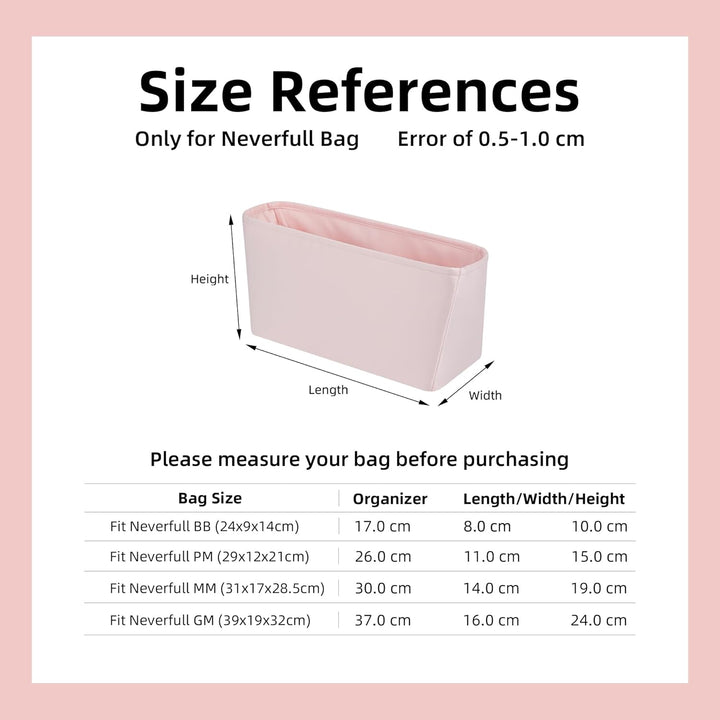 DGAZ Seide Handtasche Organizer für LV Neverfull PM/MM/GM, Taschenorganizer Tasche in Tasche Organiz