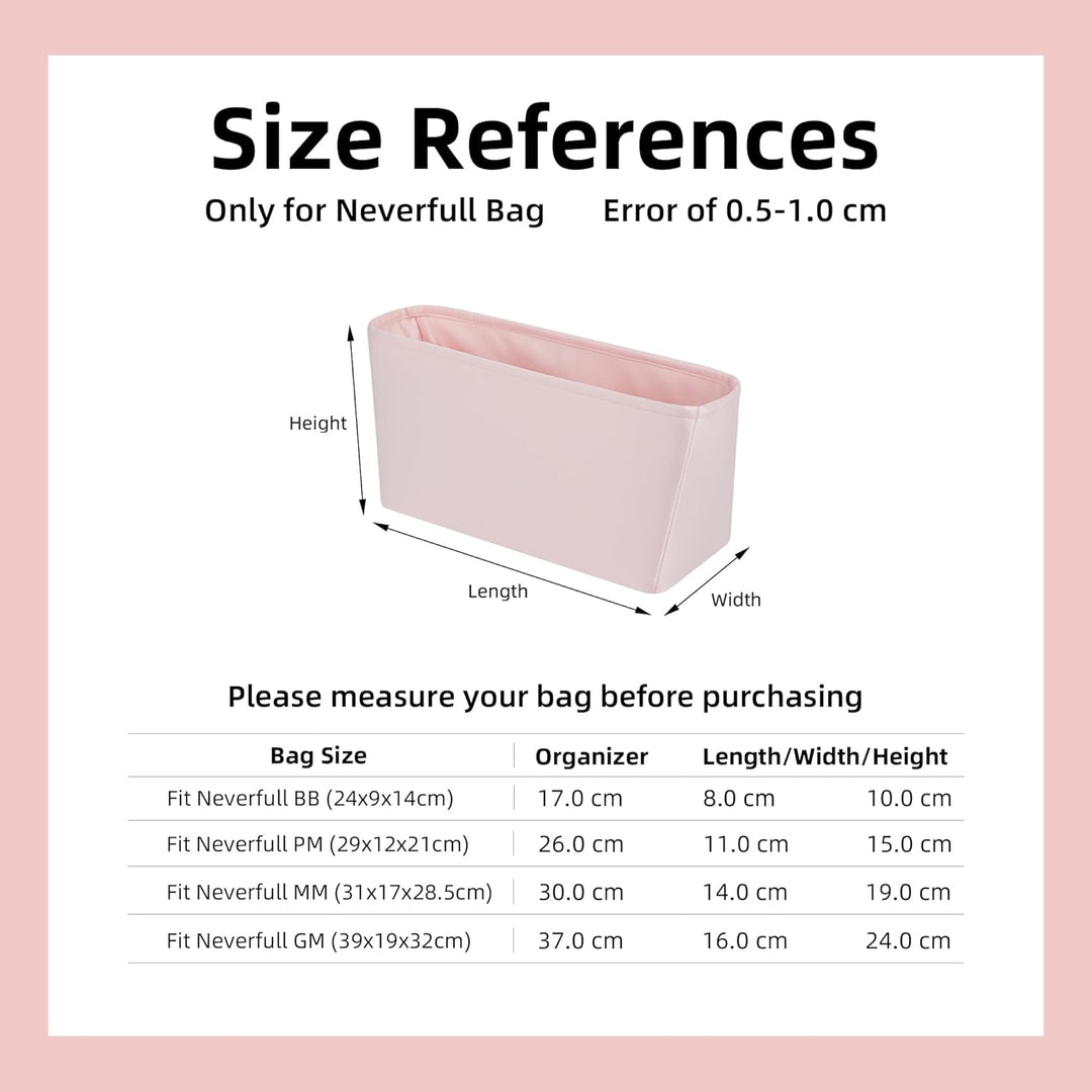 DGAZ Seide Handtasche Organizer für LV Neverfull PM/MM/GM, Taschenorganizer Tasche in Tasche Organiz
