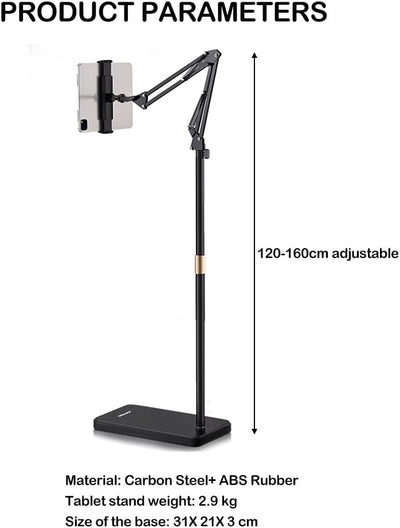 Duukoa Tablet Stand for Bed Tablet Holder Adjustable Phone Stand Holder Floor Stand for 4.7-12.9'' i