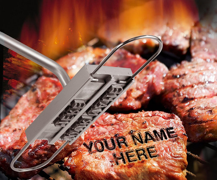 BUVTEC Barbuzzo BBQ Grill Brandeisen Brandmarken mit wechselbaren Buchstaben Grillbuch für Männer