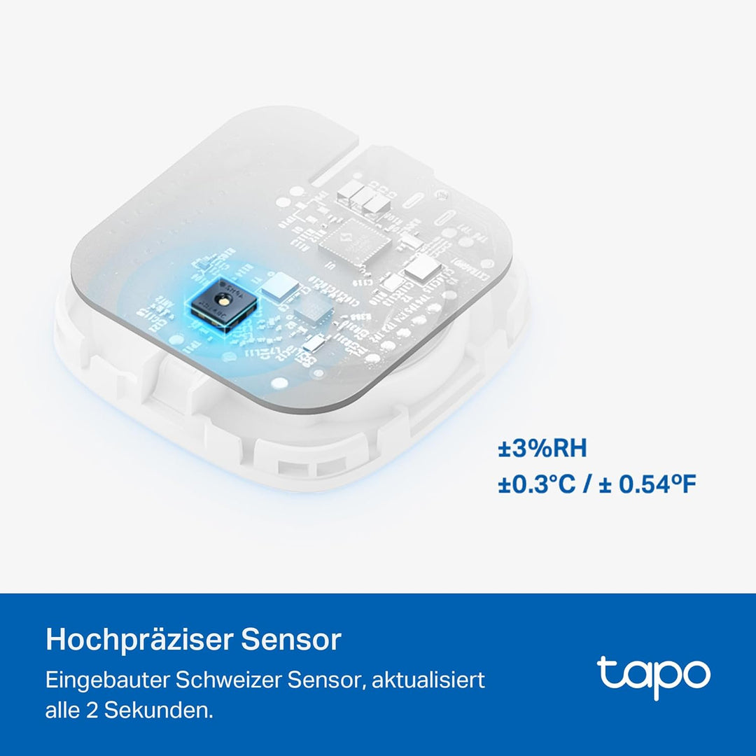 Tapo T310 Smart Temperatur & Luftfeuchtigkeitsmonitor, kostenlose Datenspeicherung,visuelle Grafiken