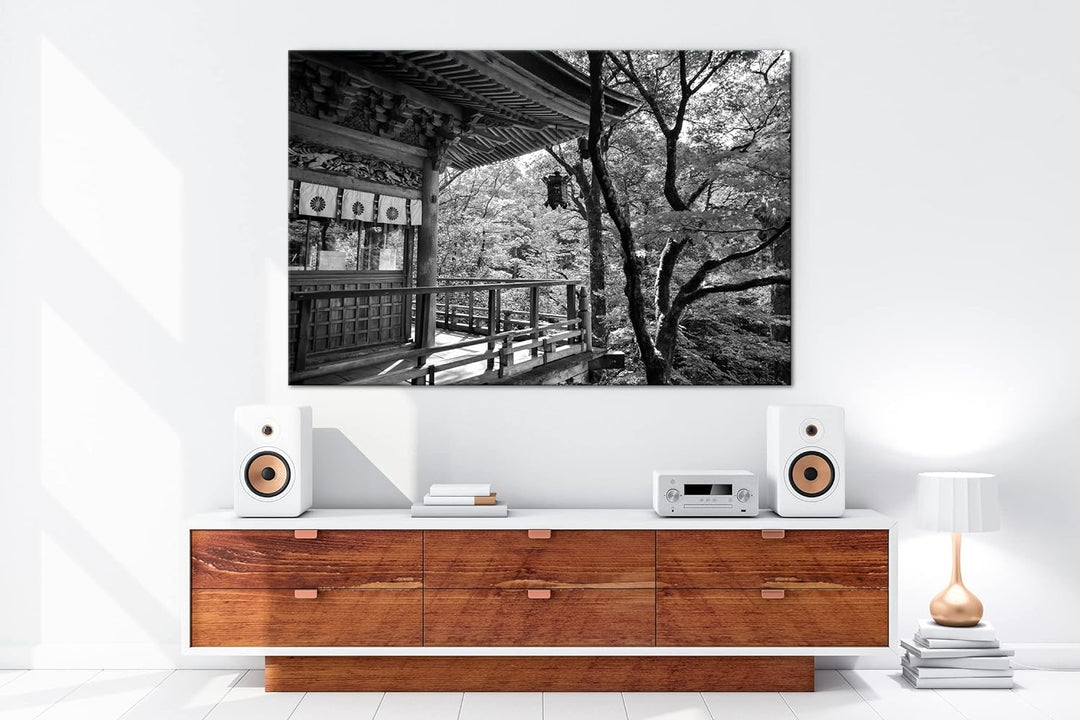 deyoli atemberaubende Landschaft Japans Effekt: Schwarz&Weiss,Format: 80x60 als Leinwandbild, Motiv