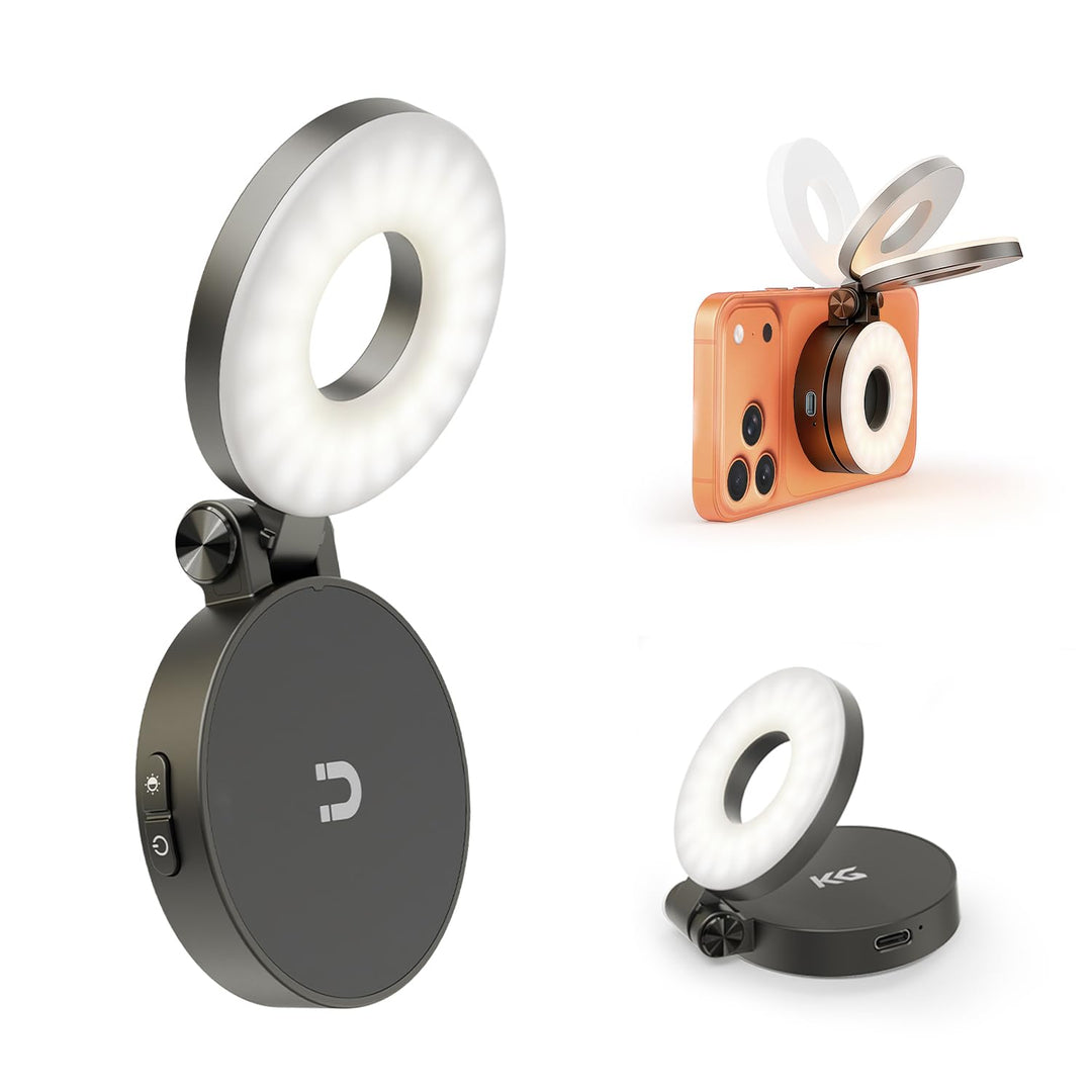 KraftGeek Magnetische Selfie Licht Kompatibel mit Magsafe, Tragbares LED Handy Licht für iPhone/Andr